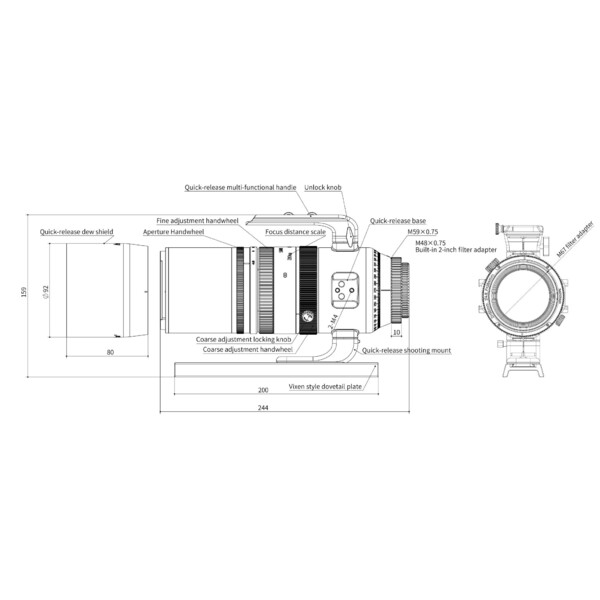 Askar Refractor apocromático AP 55/264 SQA55 OTA