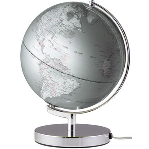 TROIKA Globo terráqueo Terra Silver Light 25cm