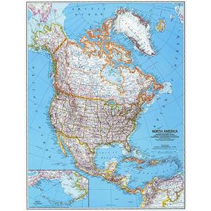 National Geographic Mapa de Norteamércia, político