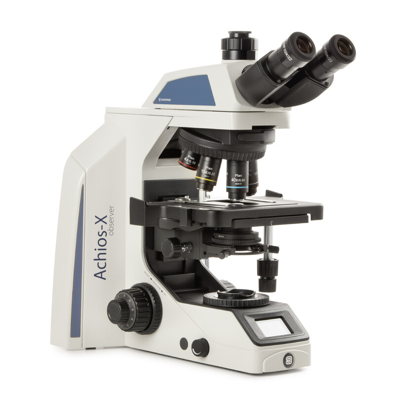 Euromex Microscopio Achios-X Observer, AX.1053-PLi, trino, EWF 10x/22 mm, plan PLi 4/10/S40x oil IOS, 3 W NeoLED