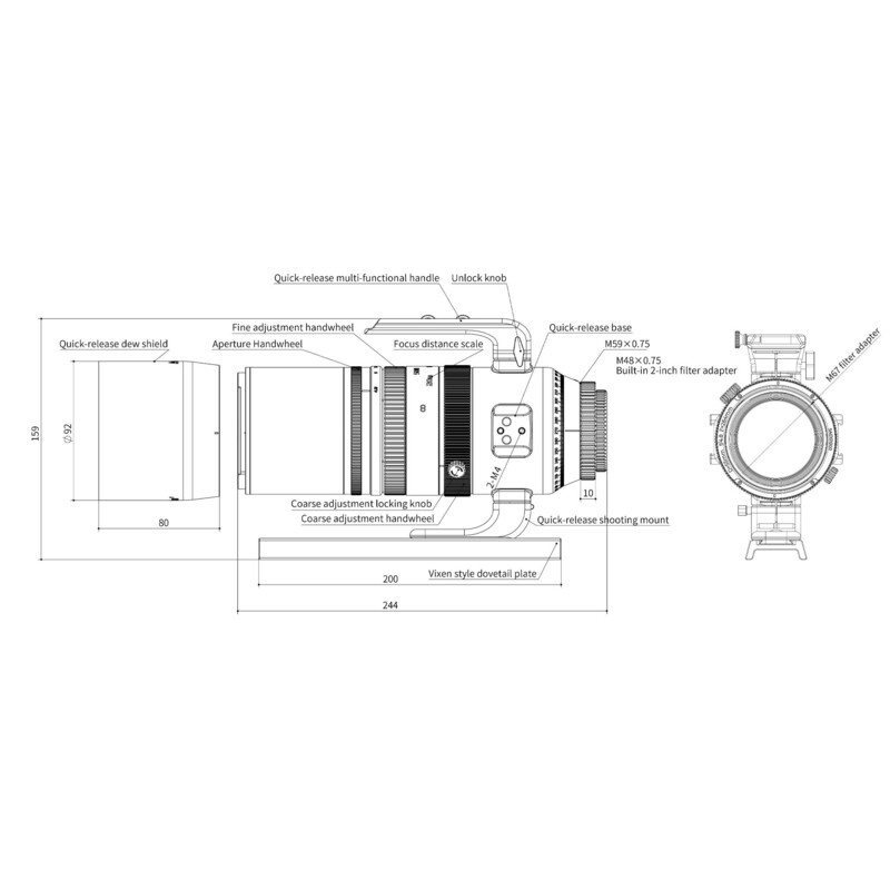 Askar Refractor apocromático AP 55/264 SQA55 OTA